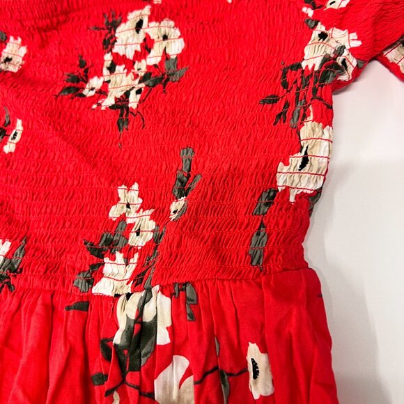MSRP $64 Torrid Women's Size 2 (2X) Off the Shoulder Red Floral Pattern Dress - Picture 6 of 9